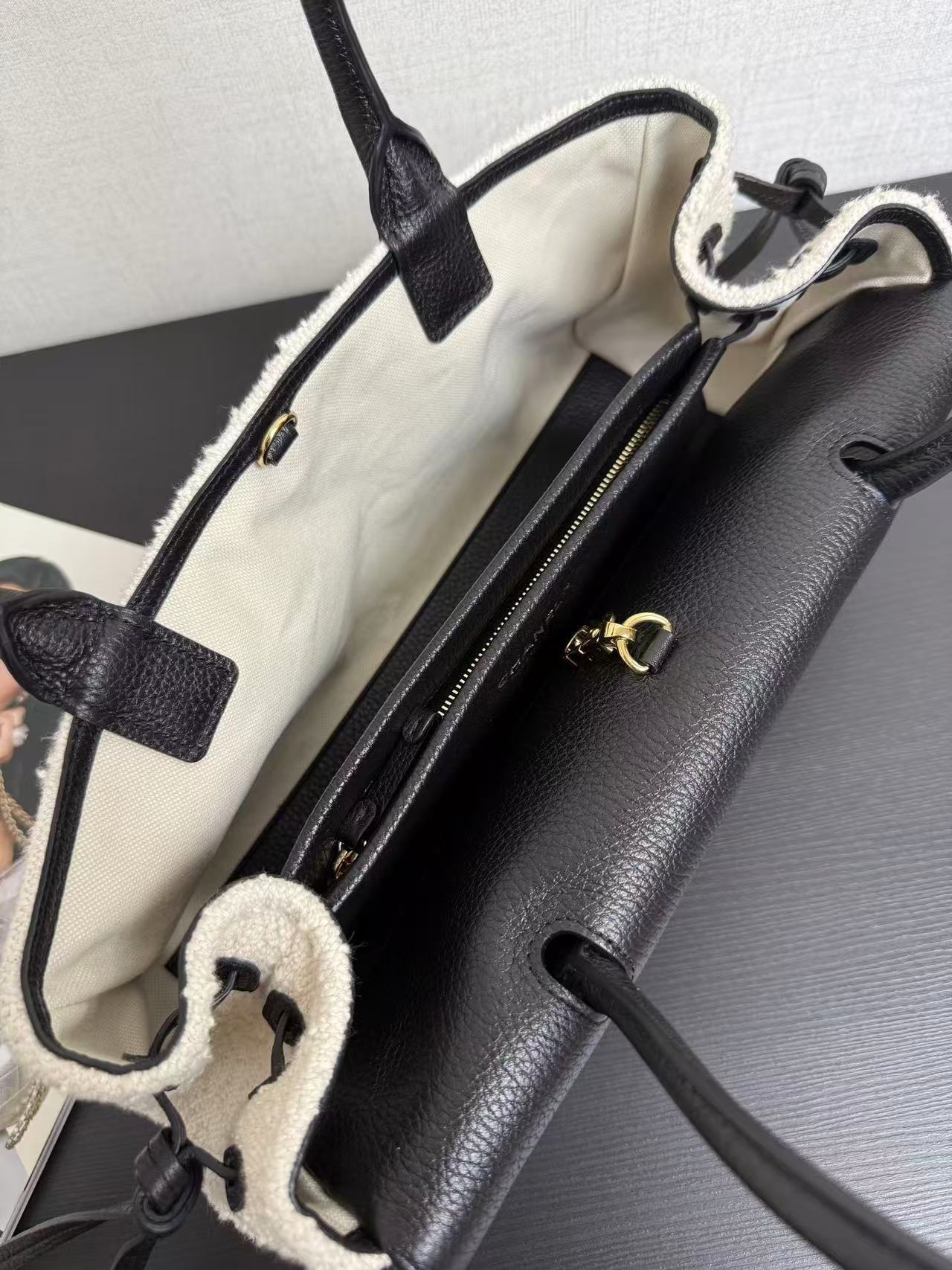 Chanel 2026 "Urban Essential" East West Bag 31cm Black Cream Tweed Calfskin