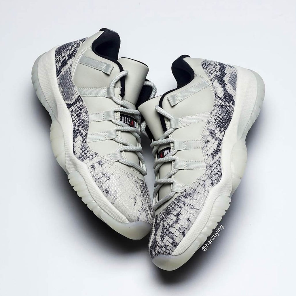 Air Jordan 11 Retro Low Light Bone Snakeskin Sneakers - Limited Edition