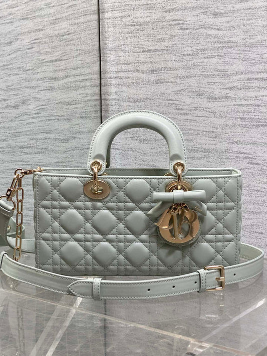 CD 2026 Bow Lady D-Joy Lily Green Cannage Lambskin 286525