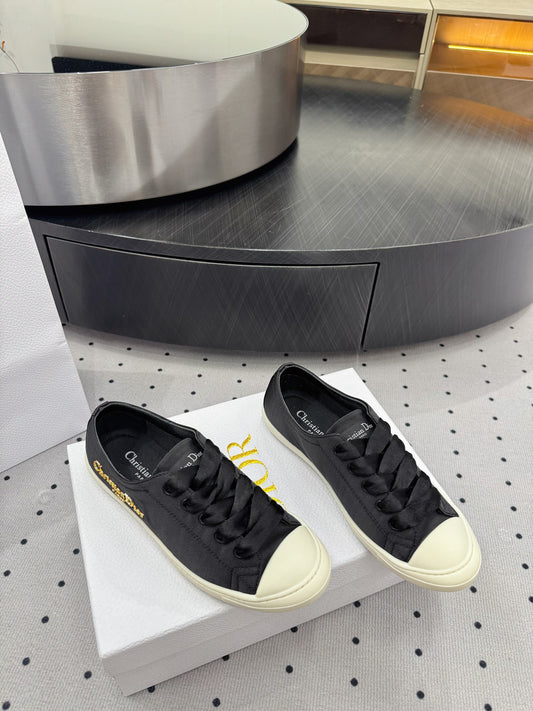 Dior Lucky Sneaker Black Satin 618071
