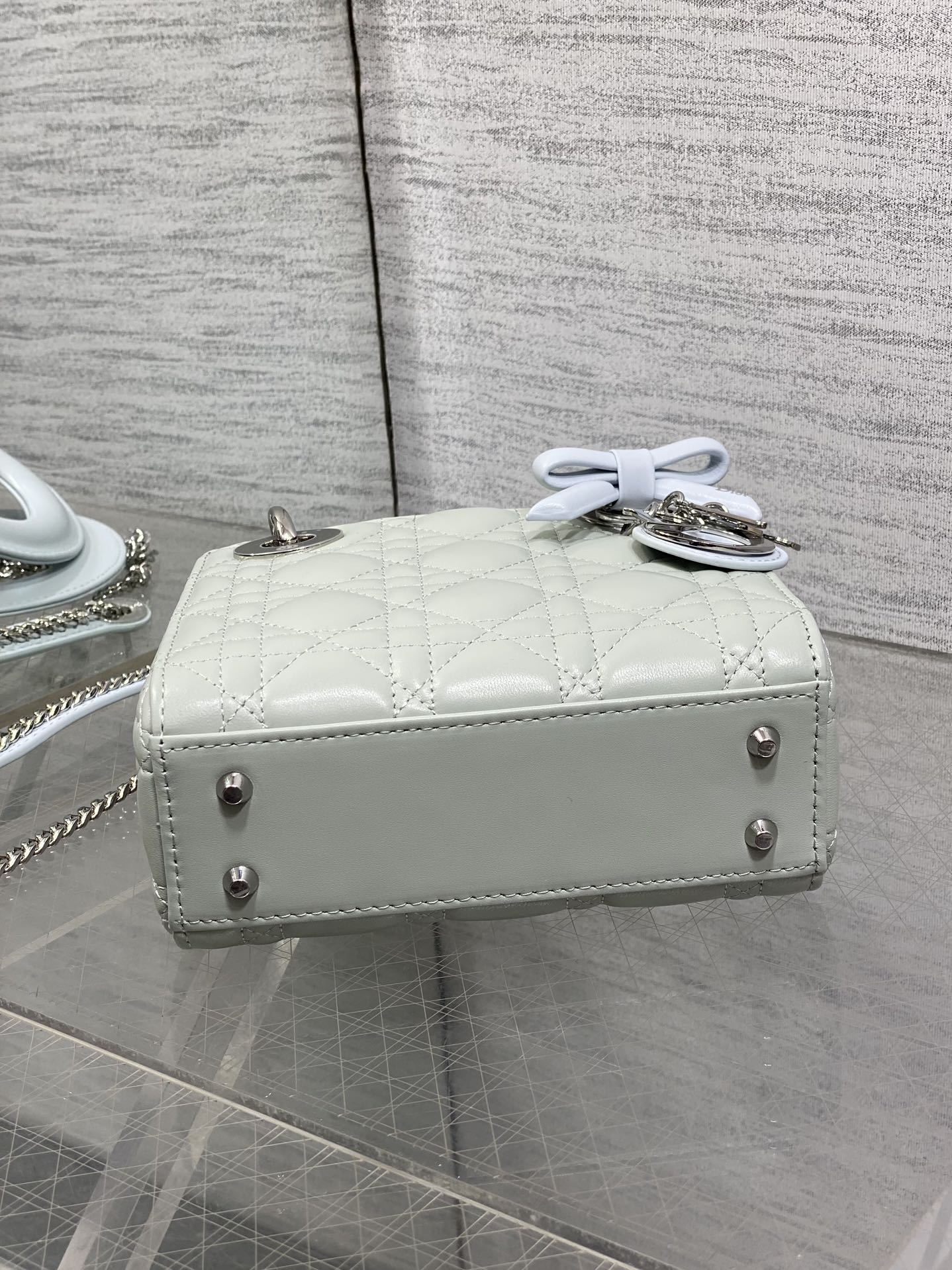 Dior 2026 Mini Lady Dior Bag Grey Charcoal Lambskin 286581