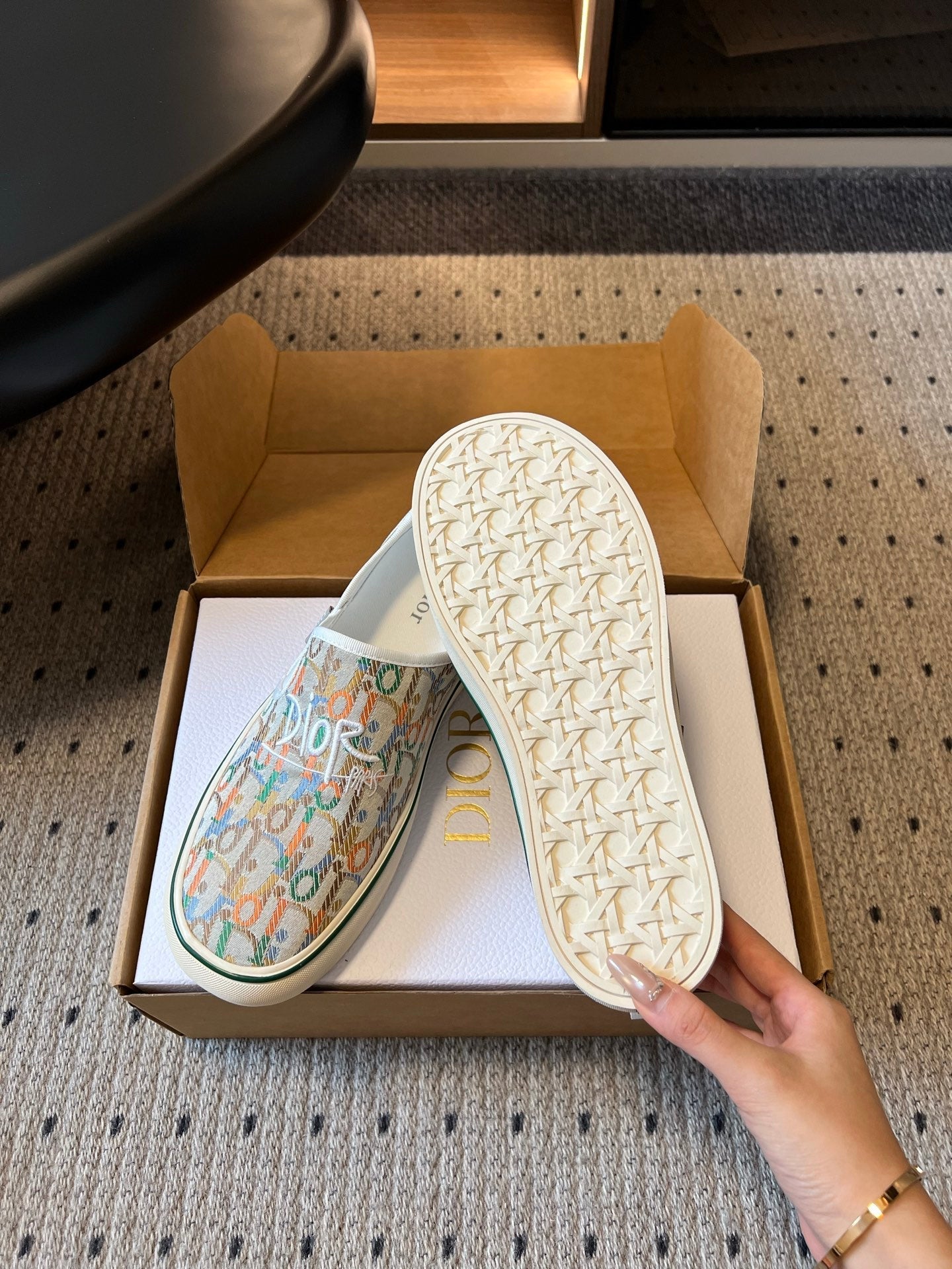 CD 26s Slip-on Shoes Cream Multicolor Canvas 903390