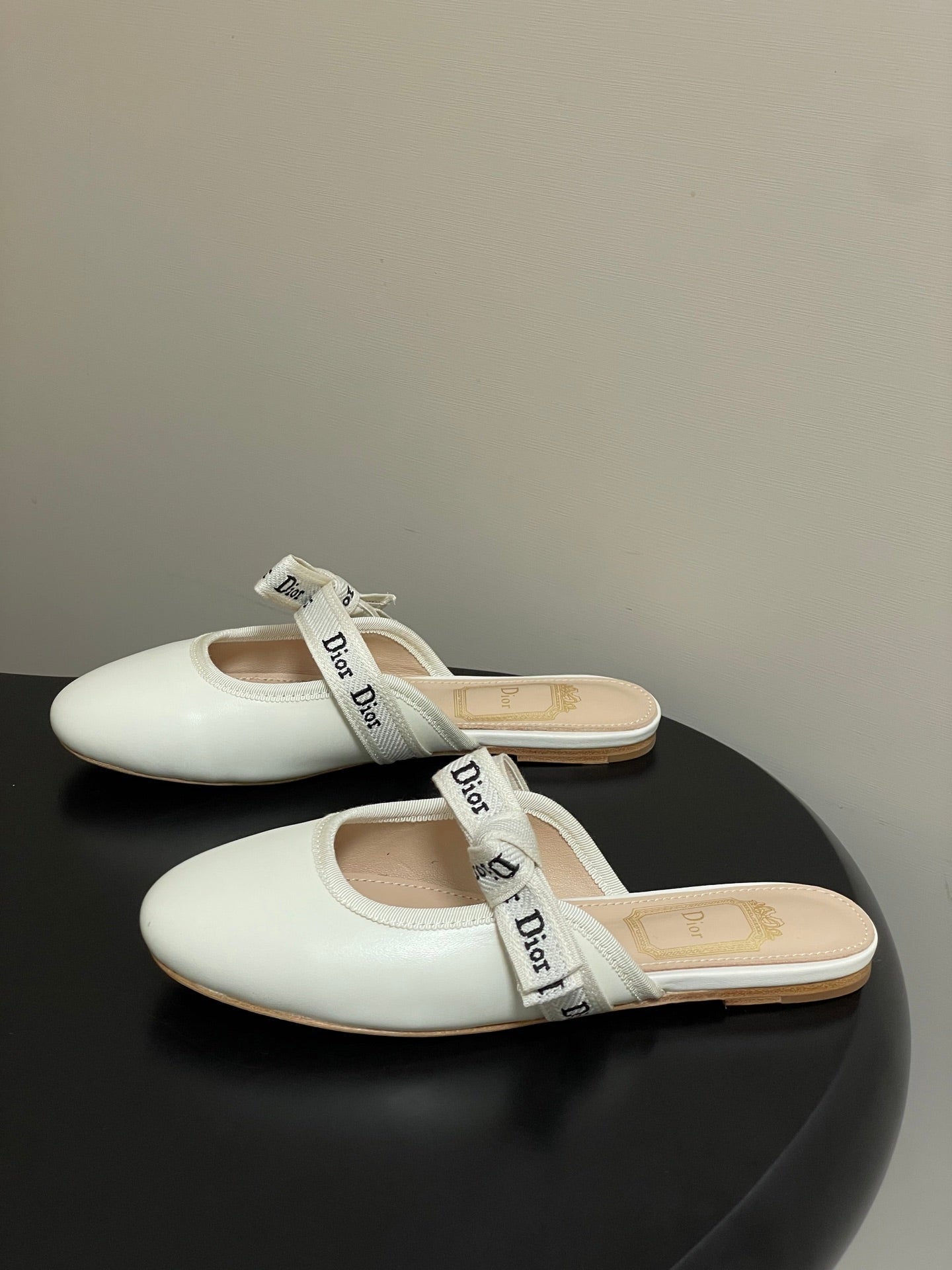 CD J'Adior Mules Cream Beige Leather 834935