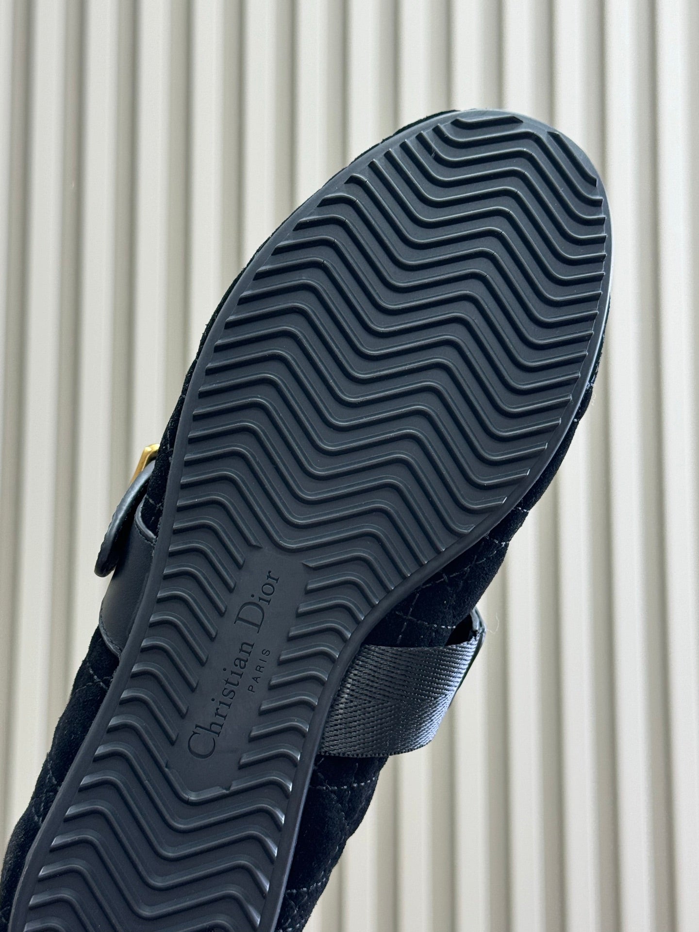 CD Alps Dior Frost Ballet Flat Black Suede Wool 561807