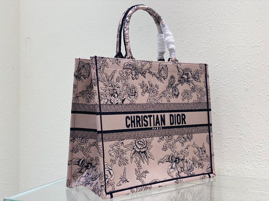 Large CD Book Tote 42cm Jardin Botanique Pink