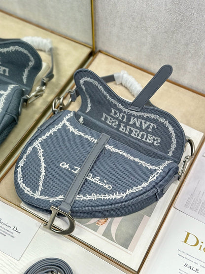 CD Saddle Bag 25.5cm Gray in Denim 288056