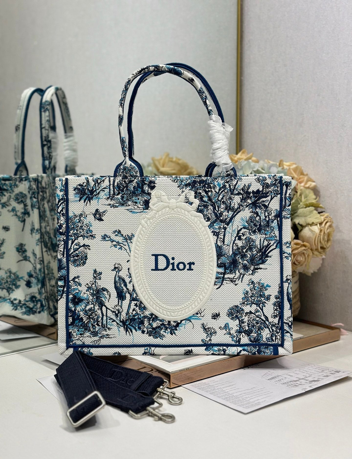 CD Book Tote Blue in Canvas 288091