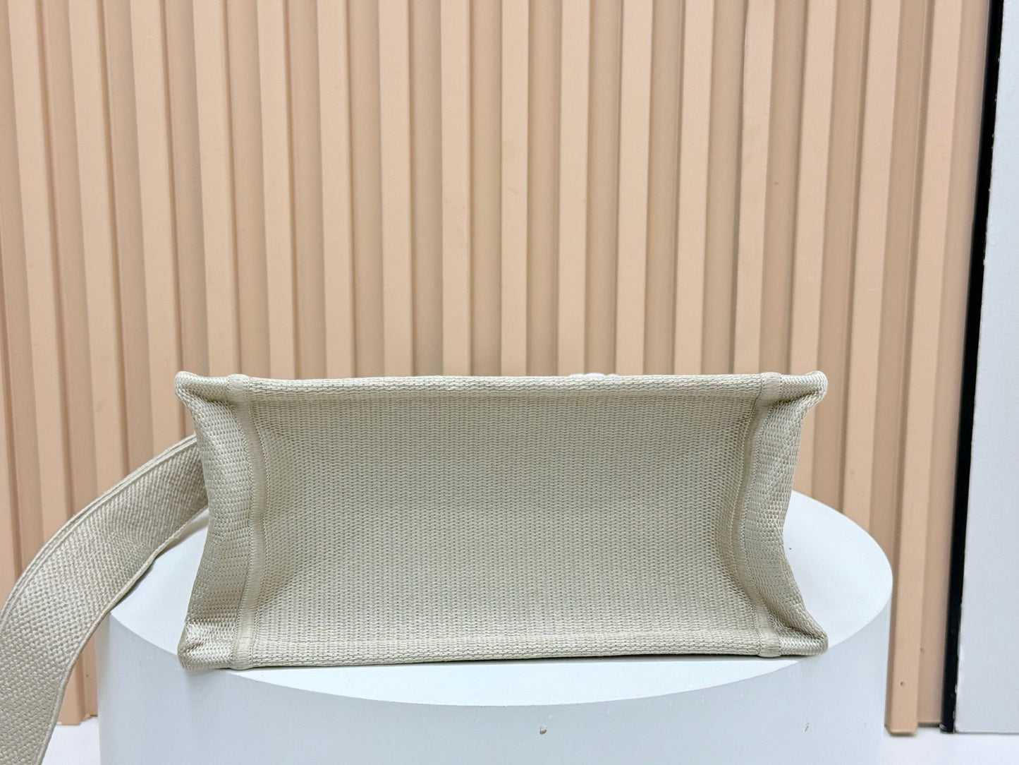 CD Book Tote Bag with Strap Beige in Embroidery 155367