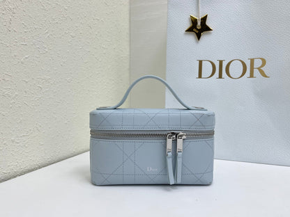 CD Cannage Vanity Chain Bag 19cm Stale Blue Cowhide 158121