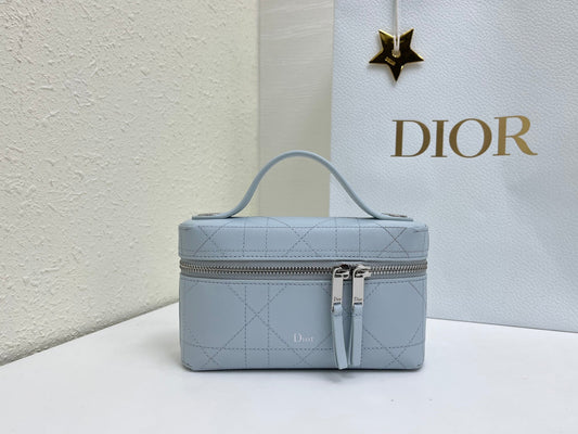 CD Cannage Vanity Chain Bag 19cm Stale Blue Cowhide 158121