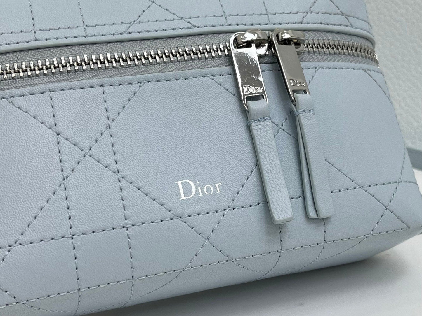 CD Cannage Vanity Chain Bag 19cm Stale Blue Cowhide 158121