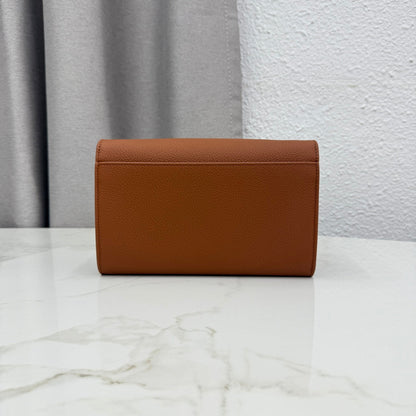 CD Médaillon Envelope Pouch 20.5cm Brown Cowhide Leather GHW 158552