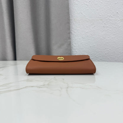CD Médaillon Envelope Pouch 20.5cm Brown Cowhide Leather GHW 158552