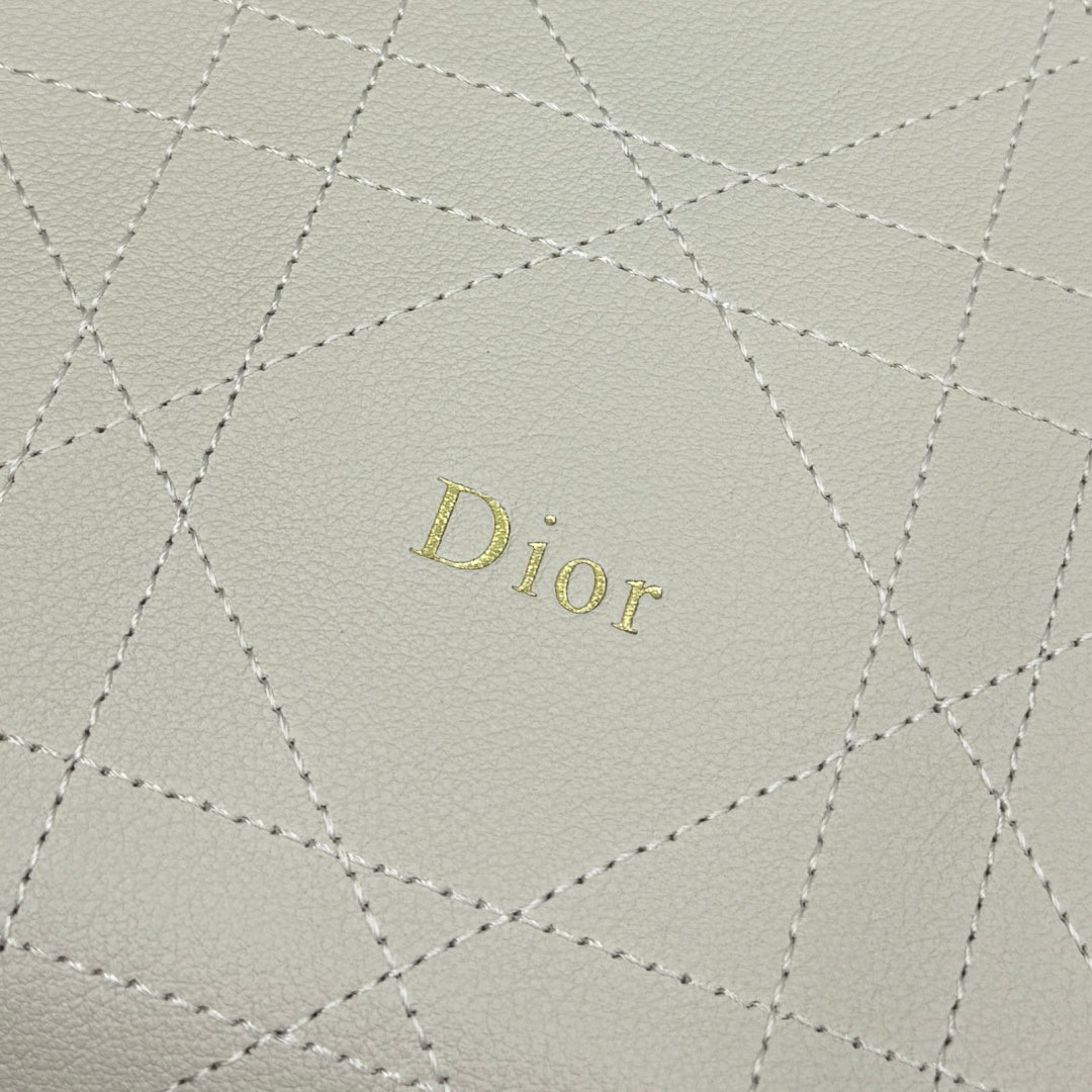 CD Diorly Shoulder Bag 31.5cm Cream Cowhide Leather 158560