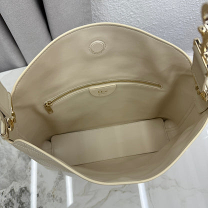 CD Diorly Shoulder Bag 31.5cm Cream Cowhide Leather 158560