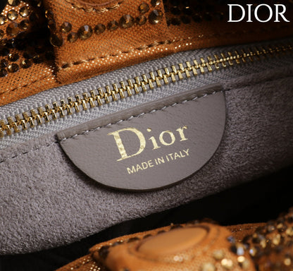 CD Small Bow Bag 27cm Gold Strass 160743