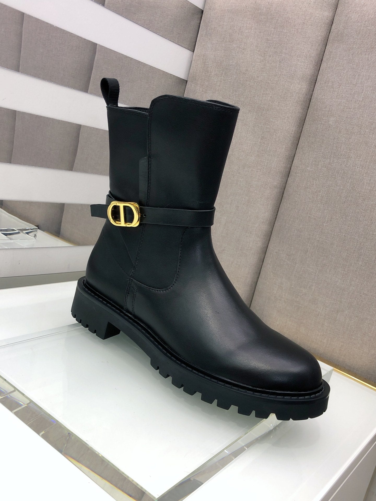 CD Empreinte Ankle Boots 1.5CM Buckle Black Leather 965384