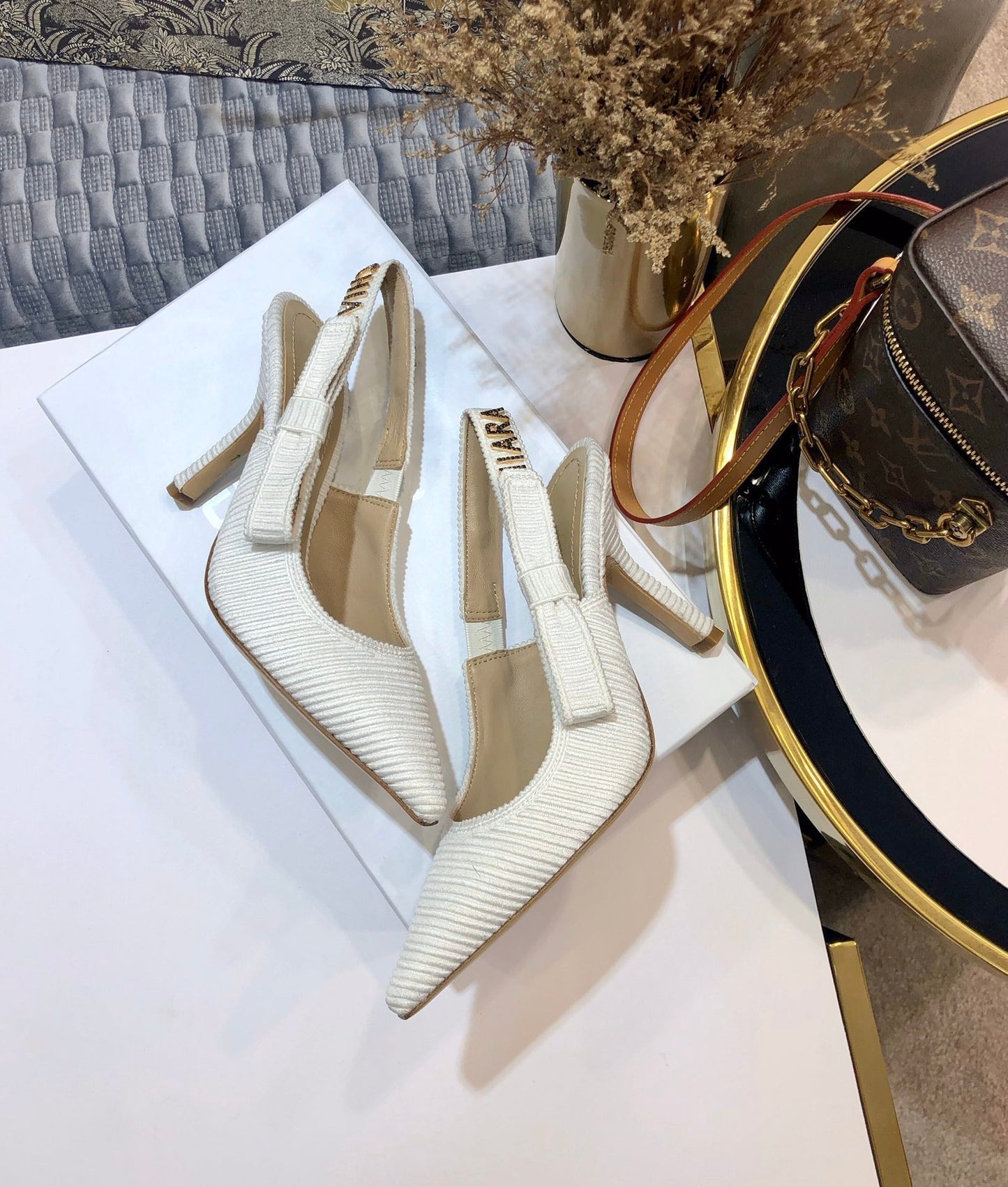 JAdior slingback pumps 95 all white embroidered cotton