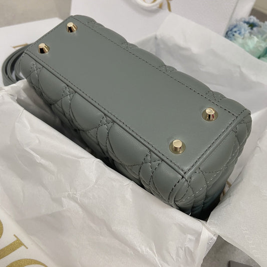 mini lady 17 rock gray lambskin