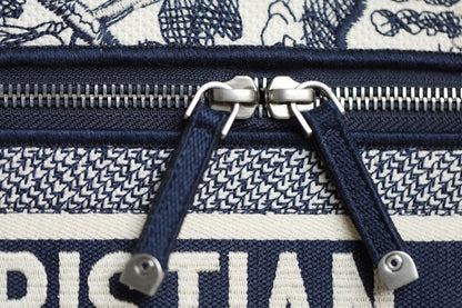 Dior 2025 Diortravel Vanity Bag 24cm Blue mix White Canvas