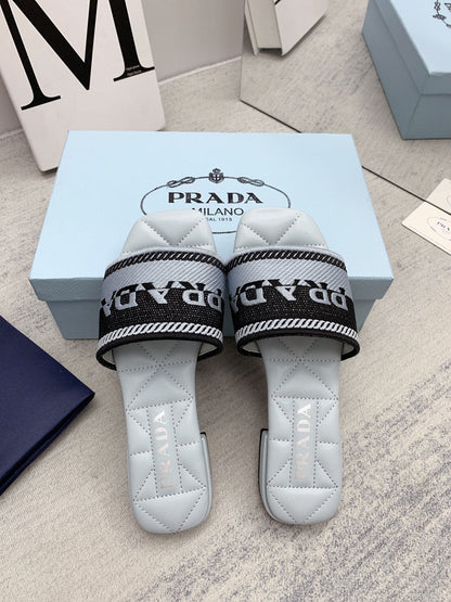 Prada 2026 Slippers Embroidery Sheepskin 731063