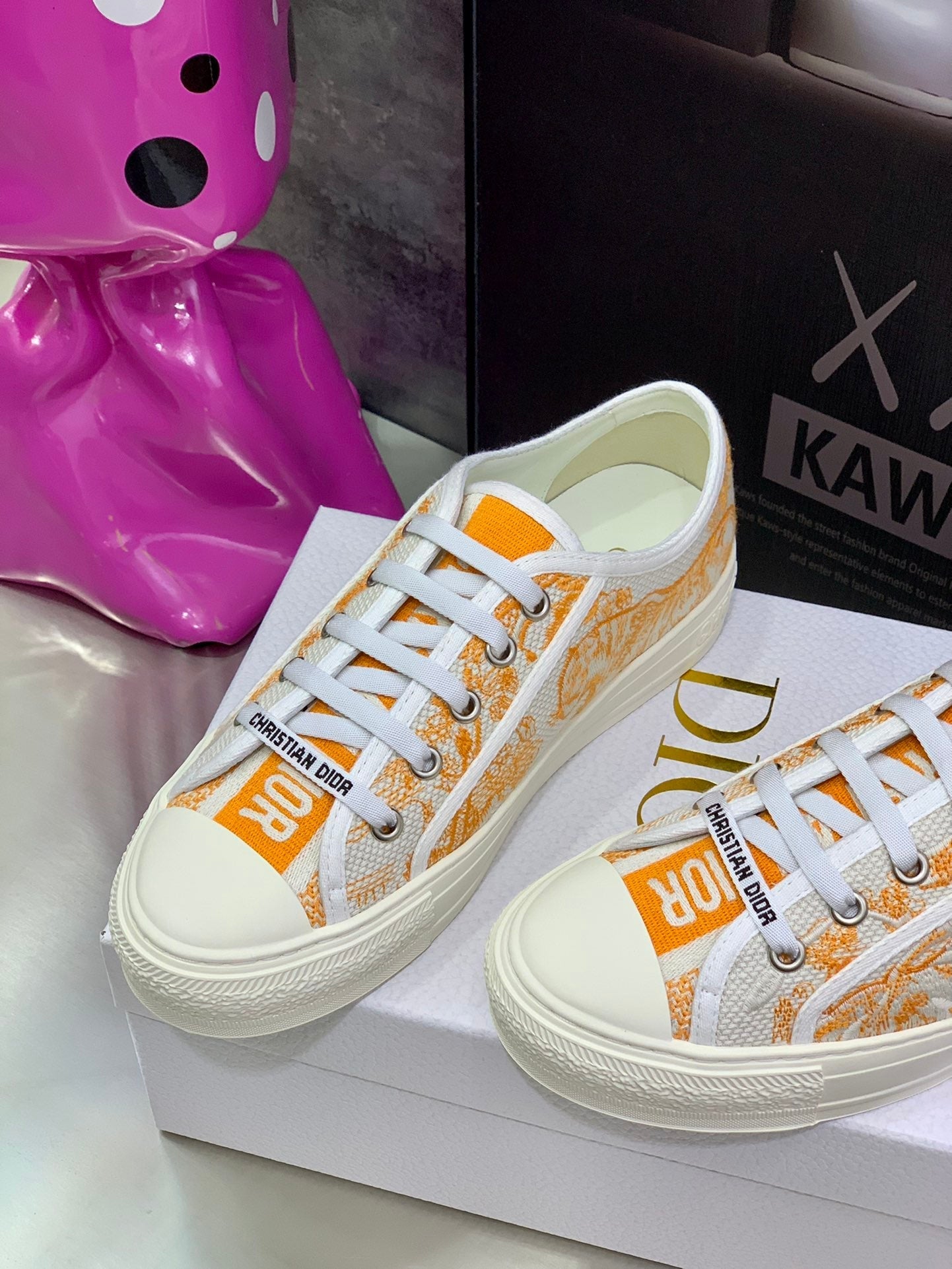 CD 26s Walk'n'Dior Sneaker Orange Cream Cotton 966658
