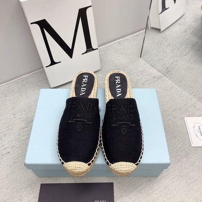Prada 2026 Mules Canvas Rope Sole 731188