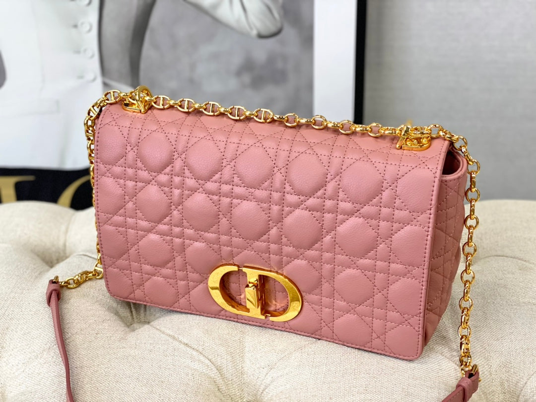 LARGE CARO BAG 28 ANTIQUE PINK CALFSKIN
