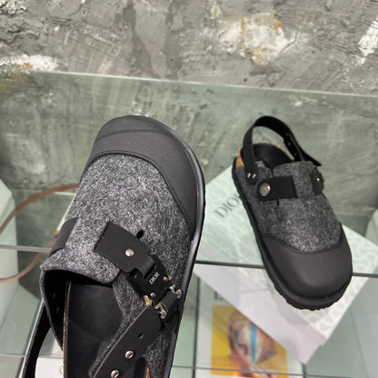 CD x Birkenstock Tokio Mule Grey Black Felt Coth