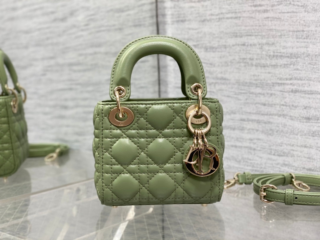 micro lady 12 green lambskin ghw