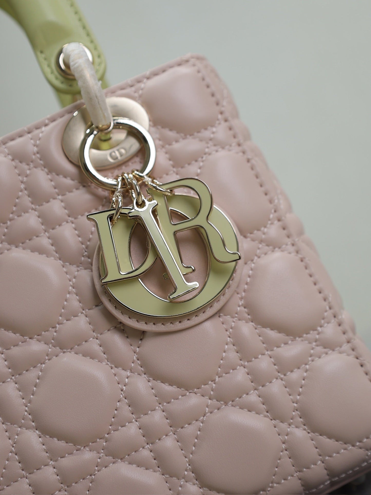 Lady Bag 17cm Pink Pale Green Lambksin