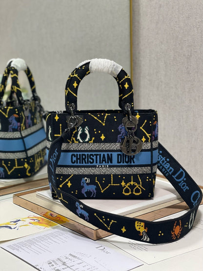 CD Qixi Black 24 Lady Dior Bag Canvas 336654