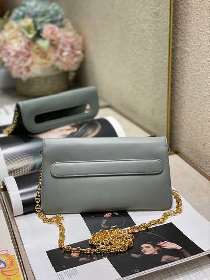 CD Diordouble Bag Blue Calfskin 336780