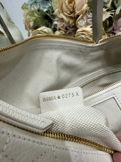 CD Large Dior Voyage Bag 34cm White Macrocannage Calfskin 288641