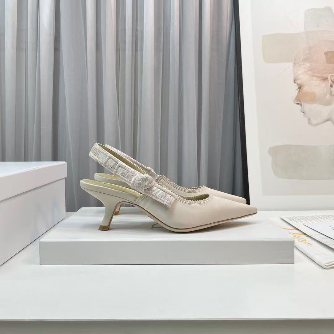 CD J'Adior Slingback Pumps 65mm Beige Satin