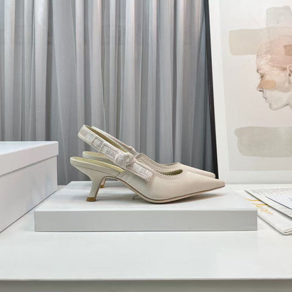 CD J'Adior Slingback Pumps 65mm Beige Satin