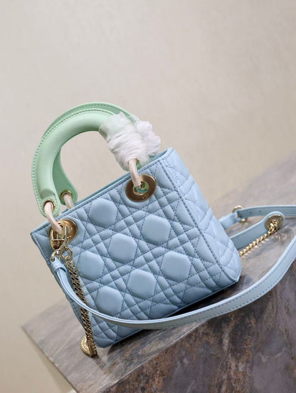 CD Mini Lady 17 Light Blue Mint Lambskin