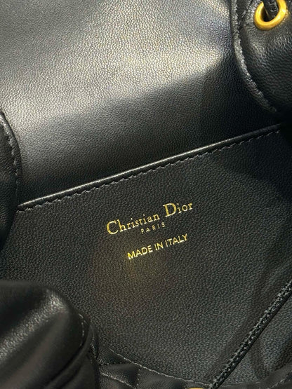 CD Caro Medium Size Backpack Black Sheepskin  23 x 26.7 x 12.5 cm