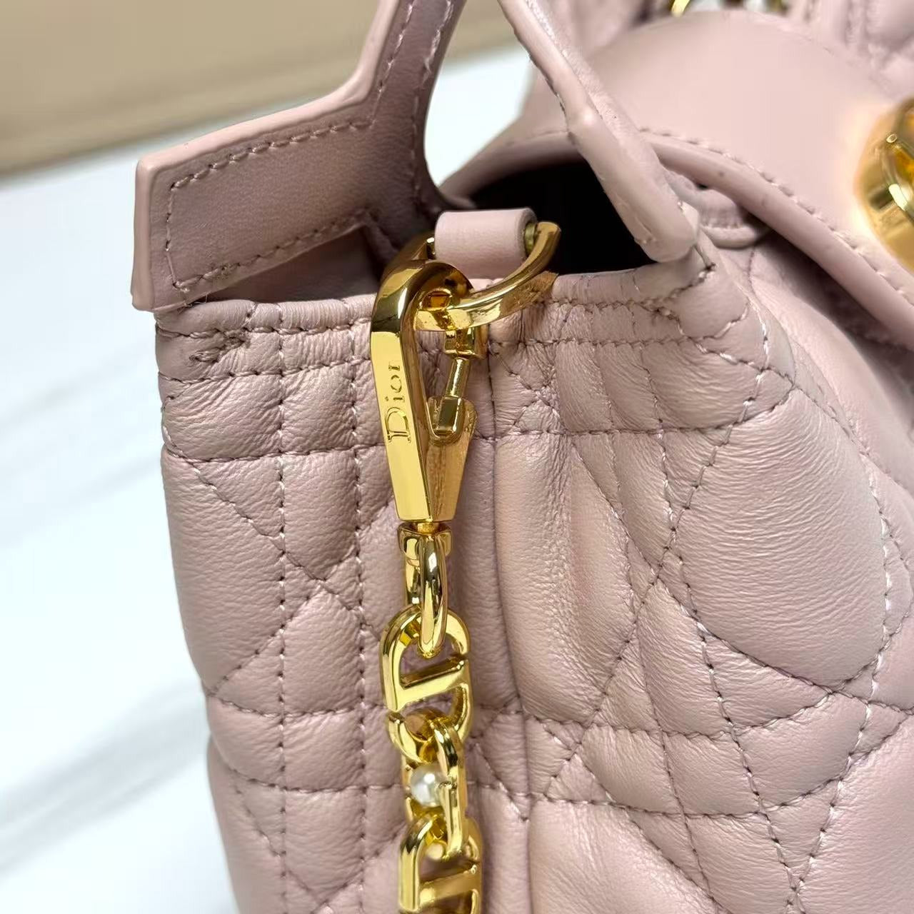 CD Jolie Top Handle Mini Bag Powder Pink Lambskin