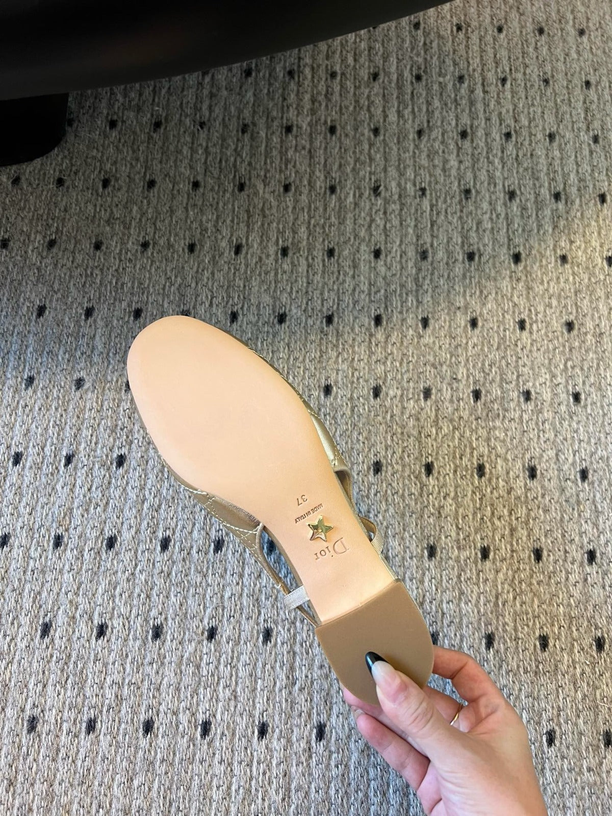 CD Ballet Slingback Pumps Gold Cannage Lambskin