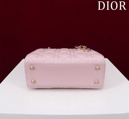 CD Medium Lady Dior 24 Bag Light Pink Lambskin