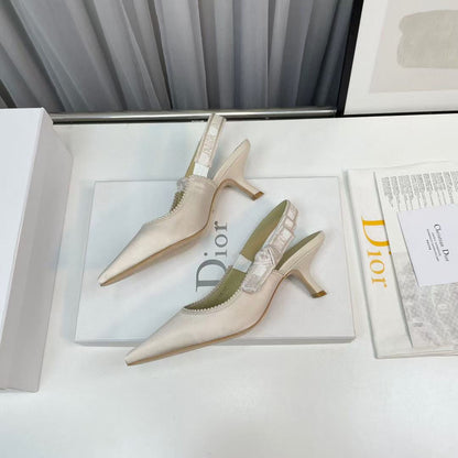 CD J'Adior Slingback Pumps 65mm Beige Satin