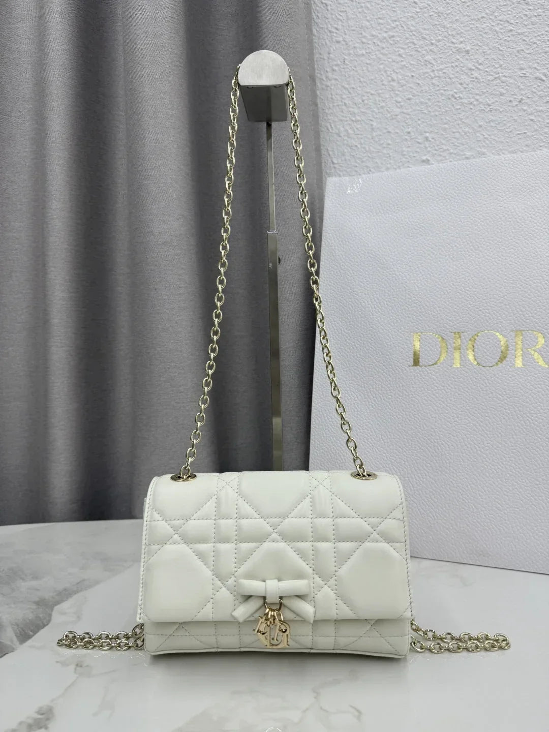 Dior 2026 Chain Bag 21cm Fabric Lambskin