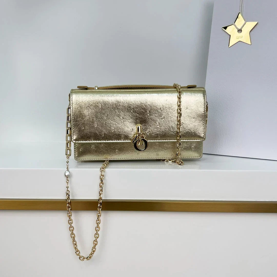 Dior 2026 Pearl Clutch Bag 21cm Leather