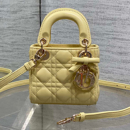 CD 2026 Bow Lady Dior Yellow Lambskin 286571
