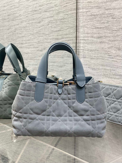 Dior 2026 Toujours Bag Blue Grey Suede Leather 286497