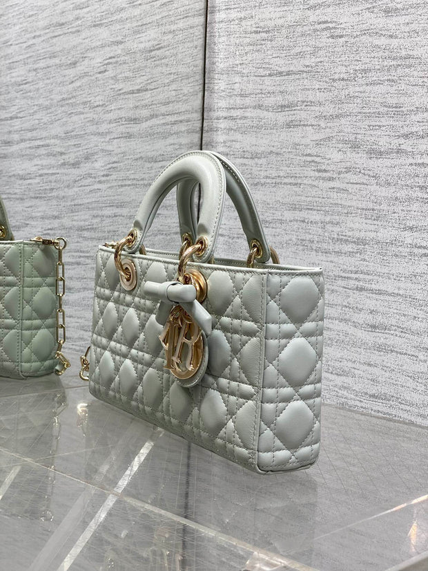CD 2026 Bow Lady D-Joy Lily Green Cannage Lambskin 286525