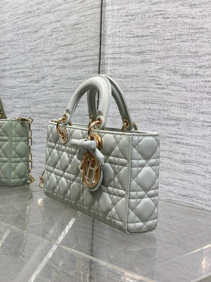 CD 2026 Bow Lady D-Joy Lily Green Cannage Lambskin 286525