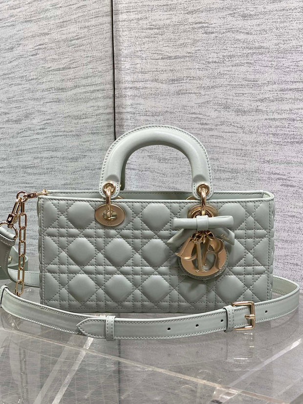 CD 2026 Bow Lady D-Joy Lily Green Cannage Lambskin 286525
