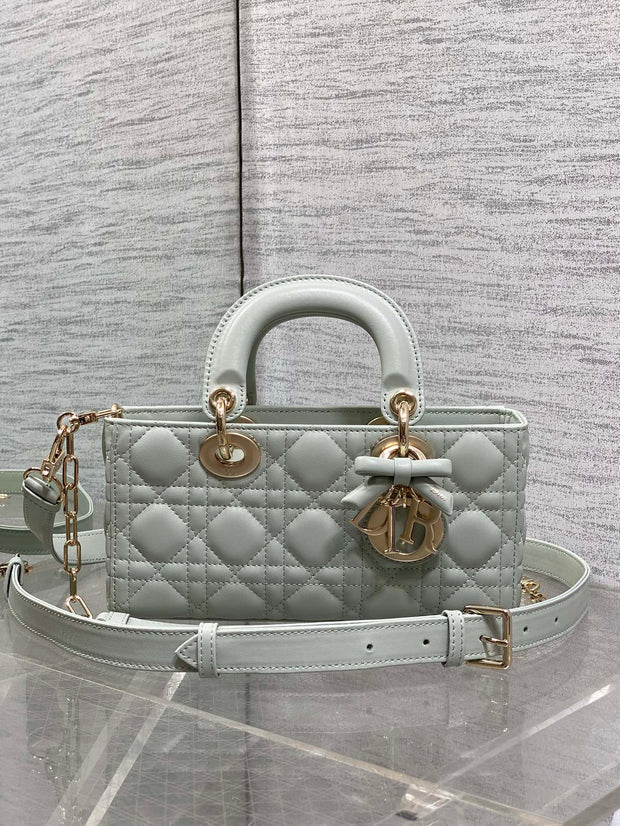 CD 2026 Bow Lady D-Joy Lily Green Cannage Lambskin 286525